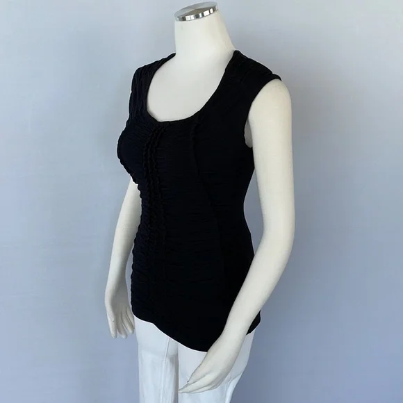 WHBM  Extended Sleeve Ruched Ruffle Top Size Small - Picture 7 of 14